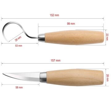 Titi 1161 Ahşap Kaşık Kuksa Oyma Bıçağı Seti 2 Parça