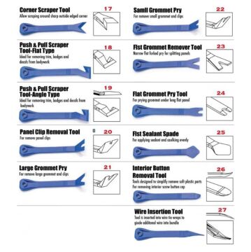 6179 Döşeme ve Trim Sökme Takımı 27 Parça