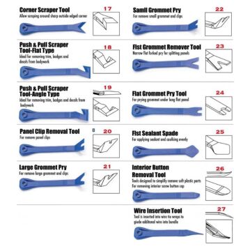 6179 Döşeme ve Trim Sökme Takımı 27 Parça