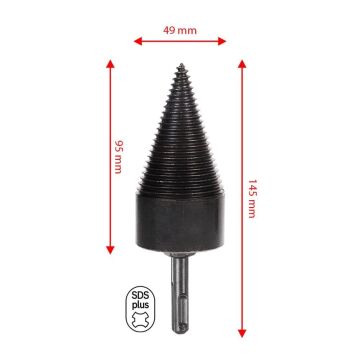 6162  Ahşap Şöminelik Odun Kütük Ayırma Yarma Matkap Ucu 49 mm