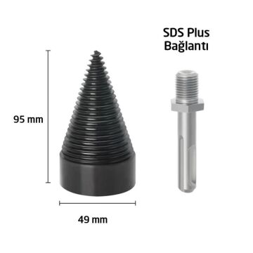 6162  Ahşap Şöminelik Odun Kütük Ayırma Yarma Matkap Ucu 49 mm