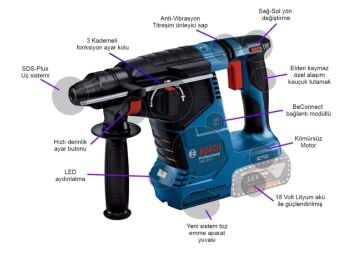 BOSCH GBH 187 LI Akülü Kırıcı Delici 18 Volt (Çift Akülü)