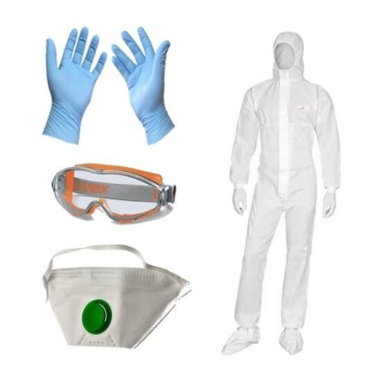 Kalant Profesyonel Koruyucu Dezenfektan Seti Tulum + Eldiven + İş Gözlüğü - Toz Maskesi