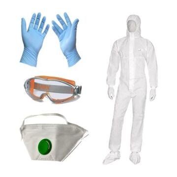 Kalant Profesyonel Koruyucu Dezenfektan Seti Tulum + Eldiven + İş Gözlüğü - Toz Maskesi