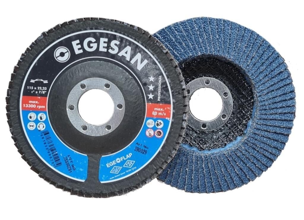 EGESAN Pro 115 mm Flap Disk Zımpara ZR (Kum Seçiniz)