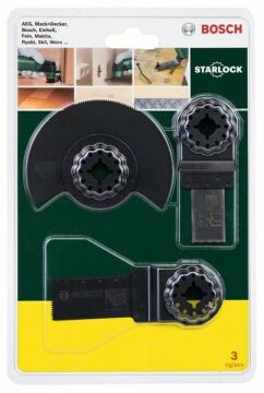 BOSCH Starlock Sistemli Raspa Makinası İçin Testere Seti 3 Parça (2607017323)