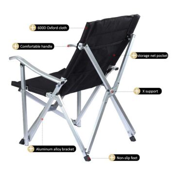 MADFOX Dachuan Katlanır Siyah Kamp Sandalyesi