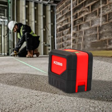 KOBB KBL92G Yatay ve Dikey Otomatik Hizalamalı Yeşil Çapraz Çizgi Lazer, 2 Noktalı Şakül Lazer Distomat + Mini Tripod