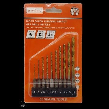 1/4'' Bits Saplı HSS Matkap Uçu Seti 10 Parça