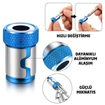 6134 Bits Uçlar İçin Mıknatıslı Vida Tutucu Halka 24 mm