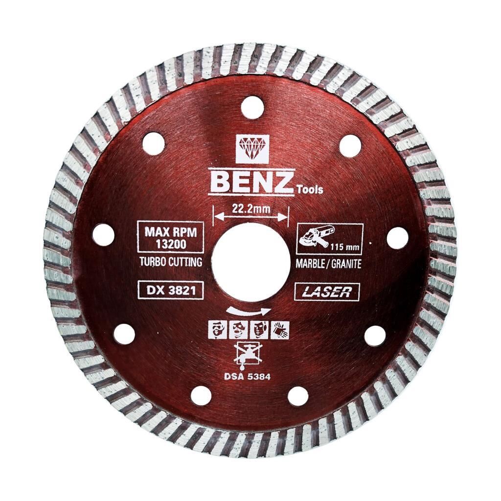 Benz Turbo 115 mm İnce Çapaksız Mermer Granit Kalebodur Fayans Kesici