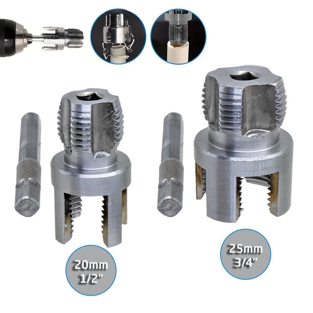 6484 PVC PPRC Boru İç ve Dış Diş Açma Aparatı 20/25 mm (2'li Set)