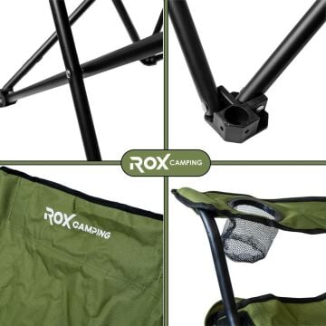 ROX CAMPING KATLANIR KAMP SANDALYESİ - YEŞİL