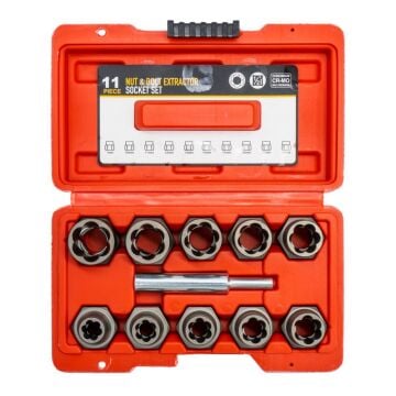 6124 Hasarlı Civata ve Somun Sökme 1/2'' Lokma Takımı 11 Parça