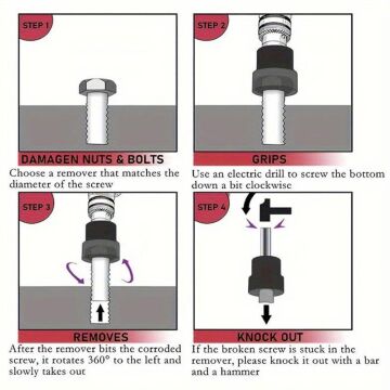 6124 Hasarlı Civata ve Somun Sökme 1/2'' Lokma Takımı 11 Parça