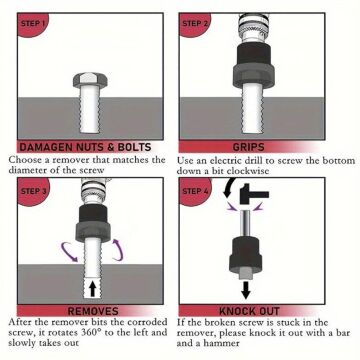 6124 Hasarlı Civata ve Somun Sökme 1/2'' Lokma Takımı 11 Parça