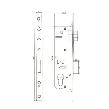 6483 PVC Pimapen Kapı Kilidi Yale Barelsiz 35 mm