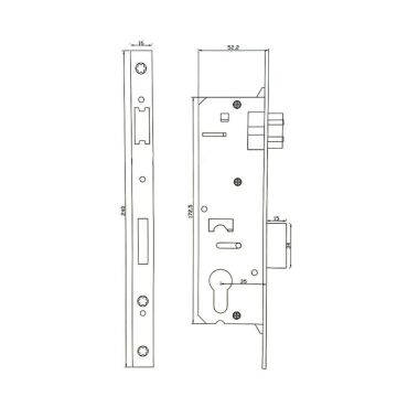 6483 PVC Pimapen Kapı Kilidi Yale Barelsiz 35 mm