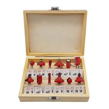 12 Parça Ahşap Freze Uç Seti 8 mm Sap