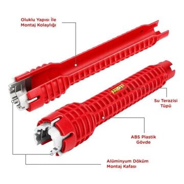6116 Çok Fonksiyonlu Musluk Lavabo Batarya Montaj Anahtarı