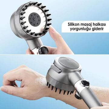 6115 Yüksek Basınçlı 3 Fonksiyonlu Masajlı El Tipi Duş Başlığı