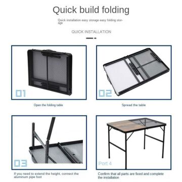 MADFOX Eazy Ahşap Izgaralı Katlanır Kamp Masası