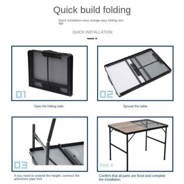 MADFOX Eazy Ahşap Izgaralı Katlanır Kamp Masası