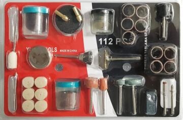 Hobi Gravür Taşlama Makinesi Pimli Aksesuar Seti 112 Parça Dremel Uyumlu
