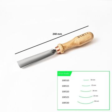 STRYI 100530 Düz Tip Sığ Oluklu Ahşap Oyma Iskarpelası 30 mm