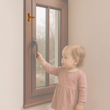 Pvc Pimapen Kapı Pencere Pimli Güvenlik Mandalı - Kahverengi