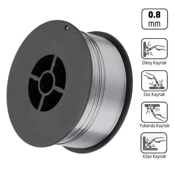 6108 Gazsız Gazaltı MIG Kaynak Teli 0.8 mm (1 Kg Makara)