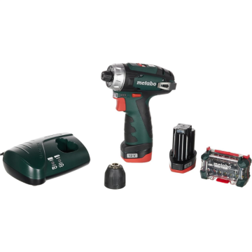 METABO POWERMAXX BS Şarjlı Matkap 12 Volt + Bez Çantalı Çift Akülü (600079510)