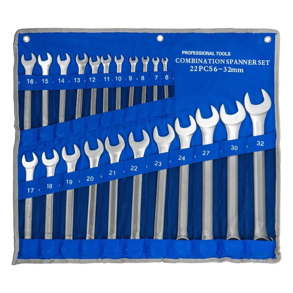 6104 Kombine Anahtar Takımı 6-32 mm 22 Parça (Bez Çantalı)