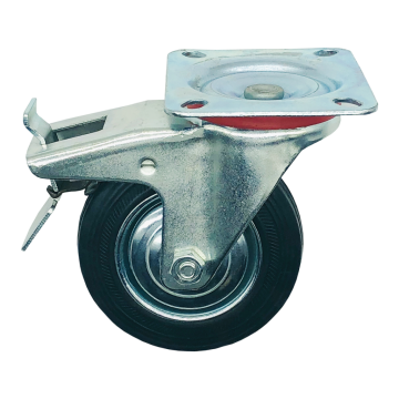 Yük Taşıma Lastik Teker Dönerli Frenli 100 x 30 mm Servis Tekeri