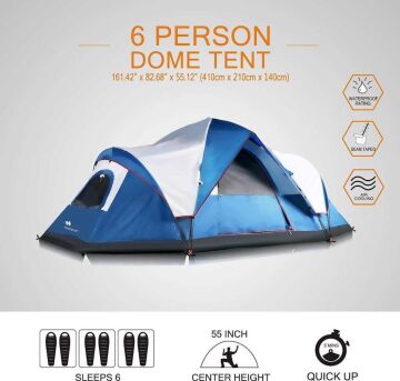 MobiHome DomeHike 6 Kişilik Otomatik Çadır Mavi (205586)