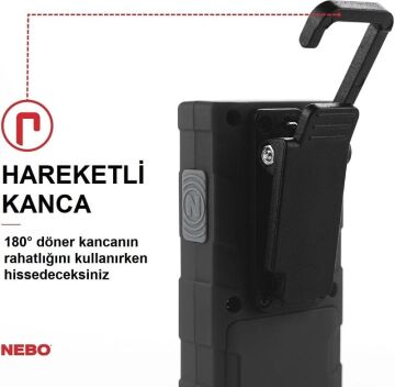 NEBO Tino Pilli LED El Feneri 300 Lümen Siyah (NEBO 6809)