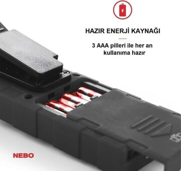 NEBO Tino Pilli LED El Feneri 300 Lümen Siyah (NEBO 6809)