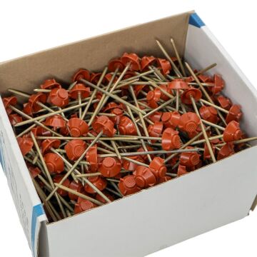 Monoblok Plastik Başlı Çatı Çivisi 10 cm - Kırmızı (400'lü Paket)
