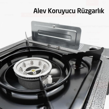 Rox Camping 0103 Tekli Portatif Kamp Ocak, Rüzgarlıklı, Ekstra Gaz Girişli