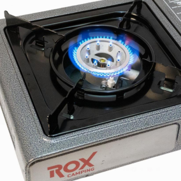 Rox Camping 0103 Tekli Portatif Kamp Ocak, Rüzgarlıa Gaz Girişliklı, Ekstr