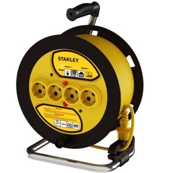 Stanley ST-E-2515 Makaralı Kablo 25 Mt, 3x1.5mm, 4 Prizli, IP20