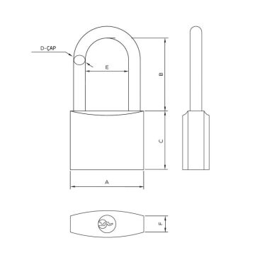 Master 500916 Uzun Asma Kilit Sarı Kaplama 32 mm