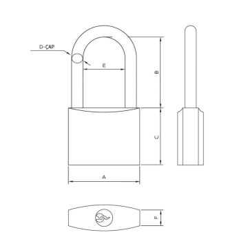 Master 500916 Uzun Asma Kilit Sarı Kaplama 32 mm
