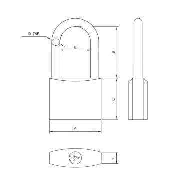 Master 500916 Uzun Asma Kilit Sarı Kaplama 32 mm