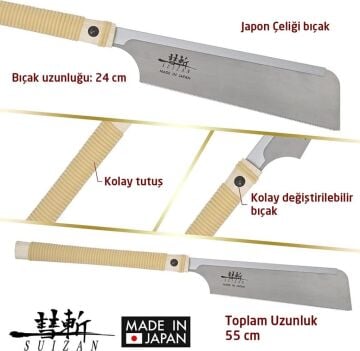 Suizan Dozuki Dovetail Çokyönlü Kesim Japon Testeresi 24 cm