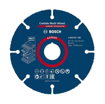 BOSCH Carpide Multi Whell Taşlama İçin Ahşap Kesme Diski 115 mm (Elmas uçlu)