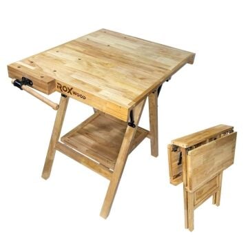 Rox Wood 0338 Mengeneli Katlanır Ahşap Marangoz Çalışma Tezgahı