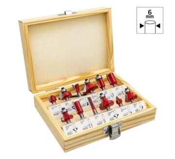 ROX WOOD 12 Parça Ahşap Freze Seti 6mm sap