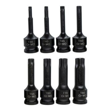6018 1/2'' Havalı Uzun Torx Lokma Takımı 8 Parça