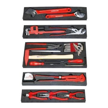 İzeltaş 5 Gözlü Metal Dolu Tesisatçı Takım Çantası (28 parça)